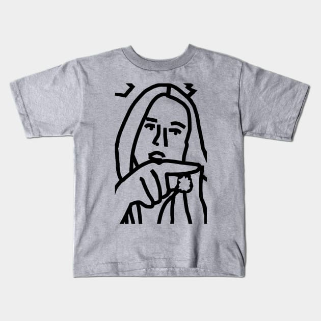 Friend of Woman Yelling at a Cat Meme Minimal Face Kids T-Shirt by ellenhenryart